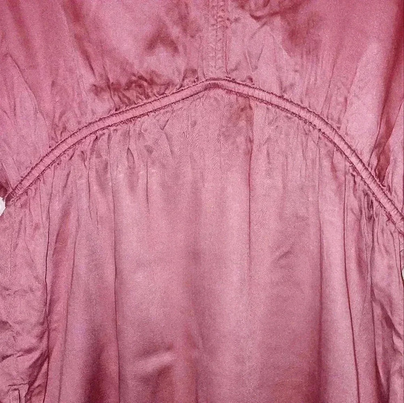 Lucky Brand V Neck Backless Tied Peplum Top Womens Mauve Size Small - Picture 3 of 7